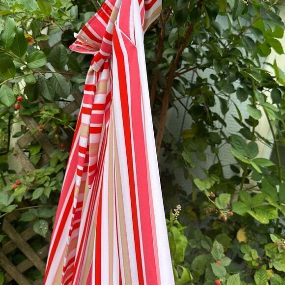🦋 ⭐️HOST PICK⭐️7AVENUE STUDIO DESIGN NY Red tan & White Striped Flare Pants SZ 6 - Picture 8 of 15